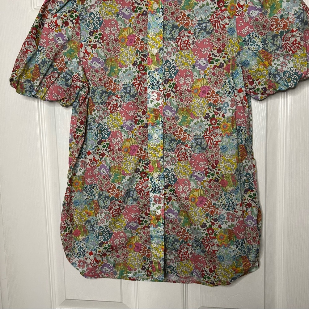 J Crew Classic Fit Short Puff Sleeve Top in Liberty Patchwork Dream Floral - Picture 5 of 12
